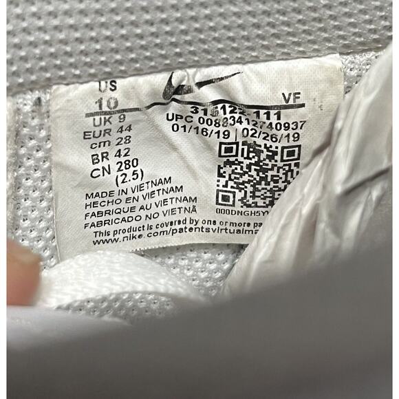 Nike Air Force 1 07 Men's Low Top Triple White Basketball Shoe AF1 Sz 10/W 11.5 - Picture 8 of 8